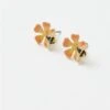 Fable Enamel Flower & Bee Stud Earrings