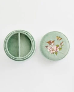 Morning Song Bird Embroidered Round Jewellery Box -Chic Accessories Shop 2def5290 33e7 4c0e 9fe8 a0f91df8dac0