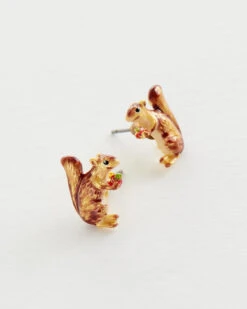 Enamel Cheeky Squirrel Stud Earrings -Chic Accessories Shop 40265 3
