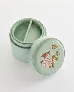 Morning Song Bird Embroidered Round Jewellery Box -Chic Accessories Shop 47c64bf5 3790 4382 8b2a ce8625d1091b