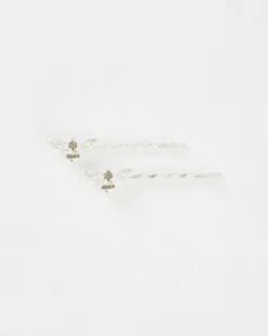 Silver Pave Bee Hair Slides
