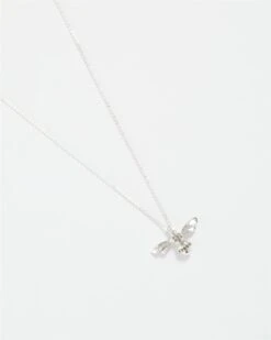 Silver Long Bee Necklace