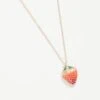 Enamel Strawberry Long Necklace -Chic Accessories Shop FABLE 077