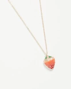 Enamel Strawberry Long Necklace
