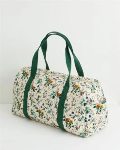 Botanical Pumpkin Quilted Weekender Bag - Ivory -Chic Accessories Shop botanical pumpkin quilted weekender bag ivory by fable england 40300508184820