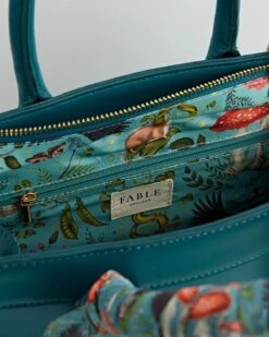 Catherine Rowe Into The Woods Tote - Teal -Chic Accessories Shop catherine rowe into the woods tote teal by fable england 40296570847476