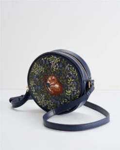 Chloe Giordani Dormouse Embroidered Round Saddle Bag - Navy -Chic Accessories Shop chloe giordani dormouse embroidered round saddle bag navy by fable england 39016776335604