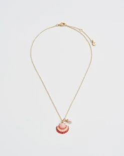 Clam Shell And Pearl Worn Gold Short Necklace -Chic Accessories Shop clam shell and pearl worn gold short necklace by fable england 41314516271348