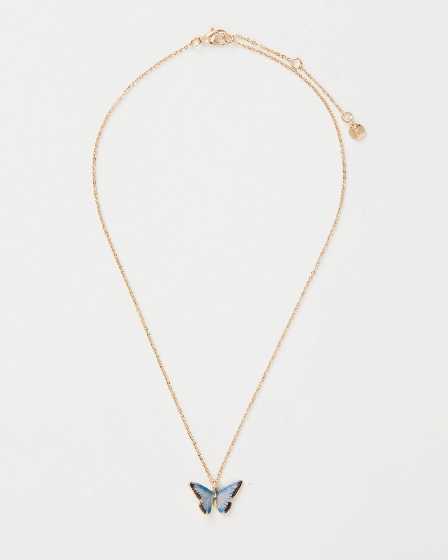 Enamel Blue Butterfly Short Necklace 4 Enamel Blue Butterfly Short Necklace - Image 2