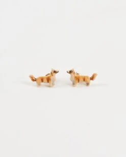 Enamel Corgi Earrings