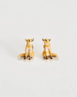 Enamel Fox Earrings