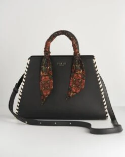 Gala Apple Leather Tote - Black -Chic Accessories Shop gala apple leather tote black by fable england 40327609155828