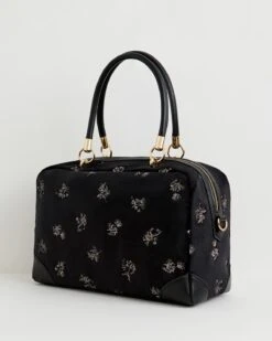 Chic Accessories Shop -Chic Accessories Shop hepsie velvet embroidered bag black by fable england 39965082812660