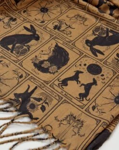 Jessica Roux Tarot Tales Heavyweight Scarf - Bronze Gold -Chic Accessories Shop jessica roux tarot tales heavyweight scarf bronze gold by fable england 39991663526132