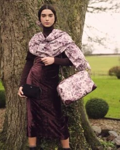 Rambling Rose Heavyweight Scarf Burgundy -Chic Accessories Shop rambling rose heavyweight scarf burgundy by fable england 39941678072052