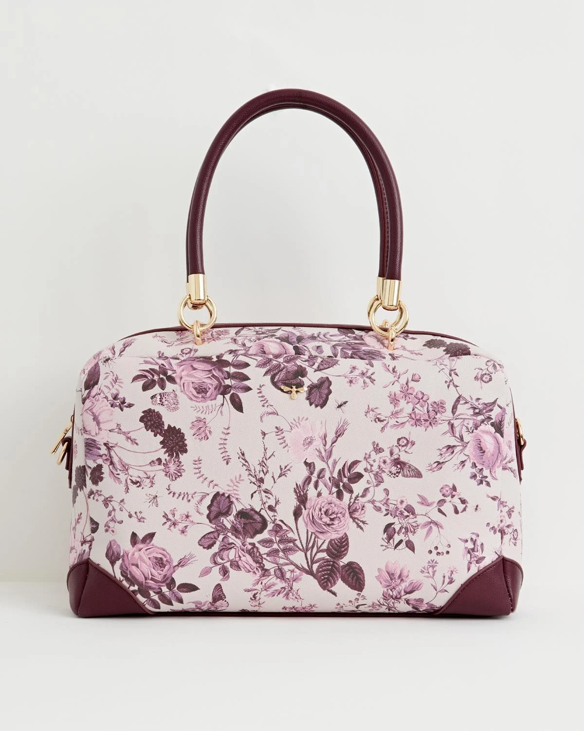 Rambling Rose Tote Bag - Burgundy 3 Rambling Rose Tote Bag - Burgundy