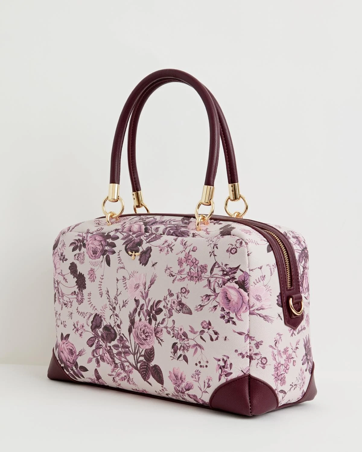 Rambling Rose Tote Bag - Burgundy 4 Rambling Rose Tote Bag - Burgundy - Image 2