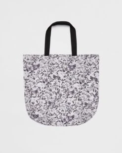 Tree Of Life Monochrome Folding Nylon Tote Bag - Black/White