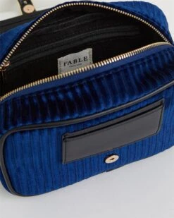 Vivianne Velvet Camera Bag - Sapphire Blue -Chic Accessories Shop vivianne velvet camera bag sapphire blue by fable england 40296582840564