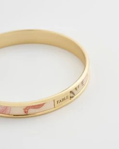 Whispering Sands Printed Gold Plated Bangle - Yellow -Chic Accessories Shop whispering sands printed gold plated bangle yellow by fable england 41228394135796