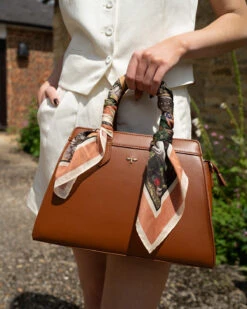 Morning Song Narrative Silk Blend Square Scarf -Chic Accessories Shop wimbledon look 4